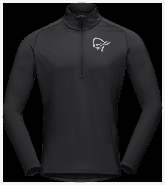 Norrona Heren Fjr Equalizer Lange Mouw Zip Top Kaviaar Zwart