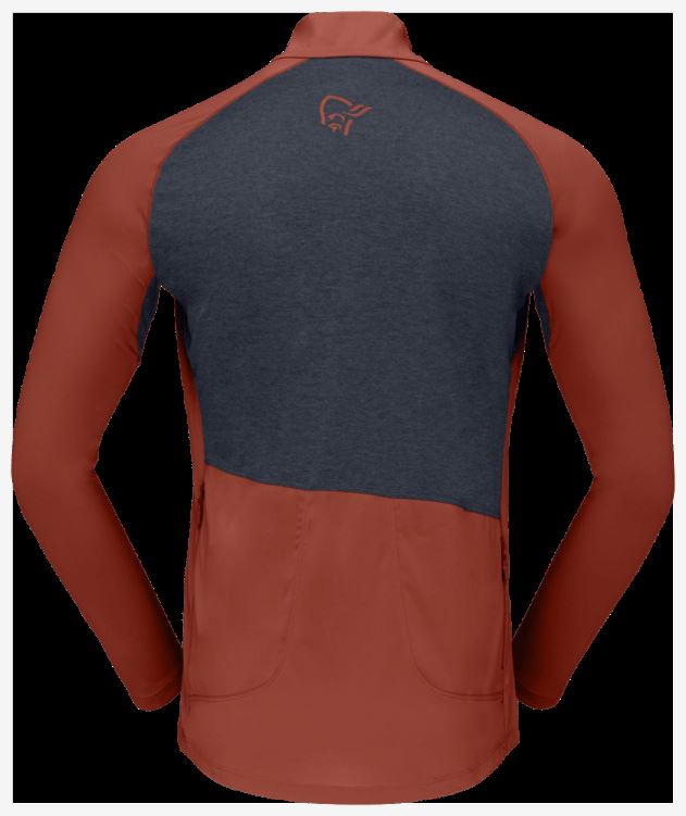 Norrona Heren Fjr Equalizer Top Met Lange Mouwen En Rits Rooibos Tea/indigo Night