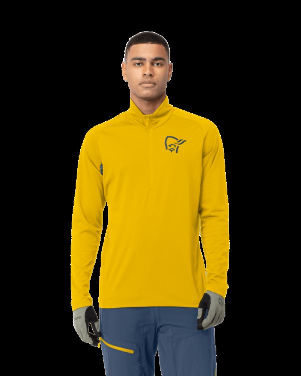 Norrona Fjr Equalizer Herentop Met Lange Mouwen En Rits, Sulphur/vintage Indigo
