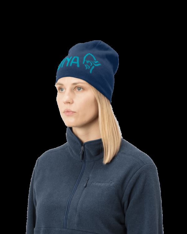 Norrona Unisex /29 Omkeerbare Katoenen Beanie Indigo Night/hawaiian Surf