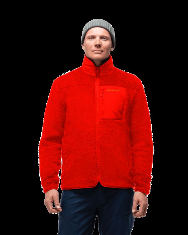 Norrona Heren Warm3 Jas Adrenaline Rood