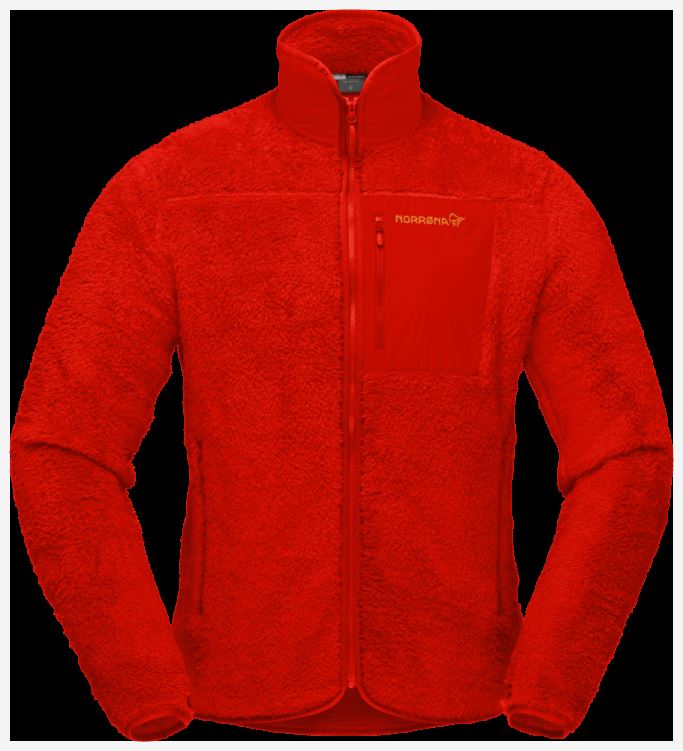 Norrona Heren Warm3 Jas Adrenaline Rood