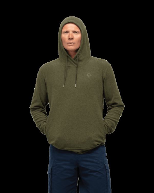 Norrona Heren Warm2 Hood Olijf Nacht