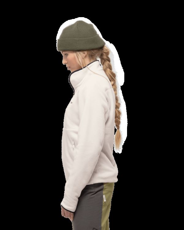 Norrona Unisex Warm2 Halve Rits Snowdrop Wit