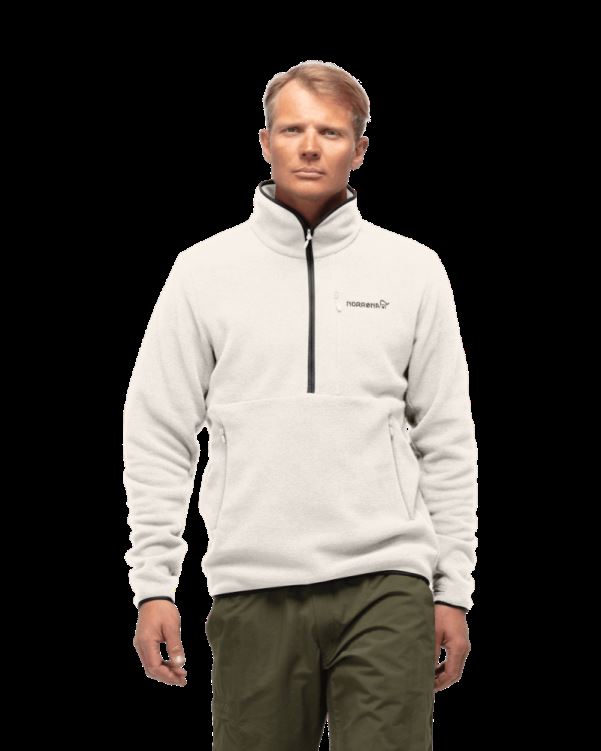 Norrona Unisex Warm2 Halve Rits Snowdrop Wit