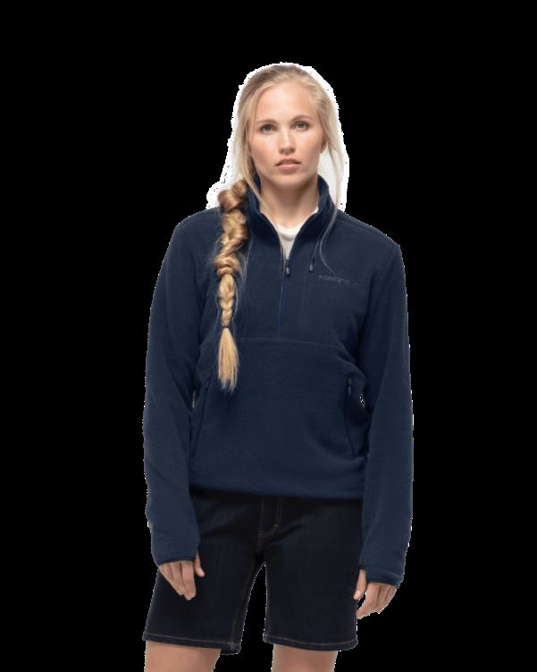 Norrona Unisex Warm2 Halve Rits Indigo Nachtblauw