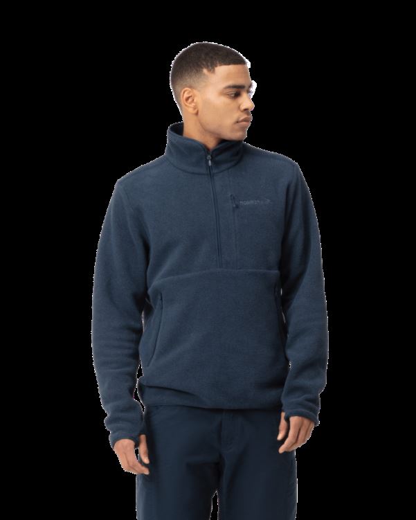Norrona Unisex Warm2 Halve Rits Indigo Nachtblauw