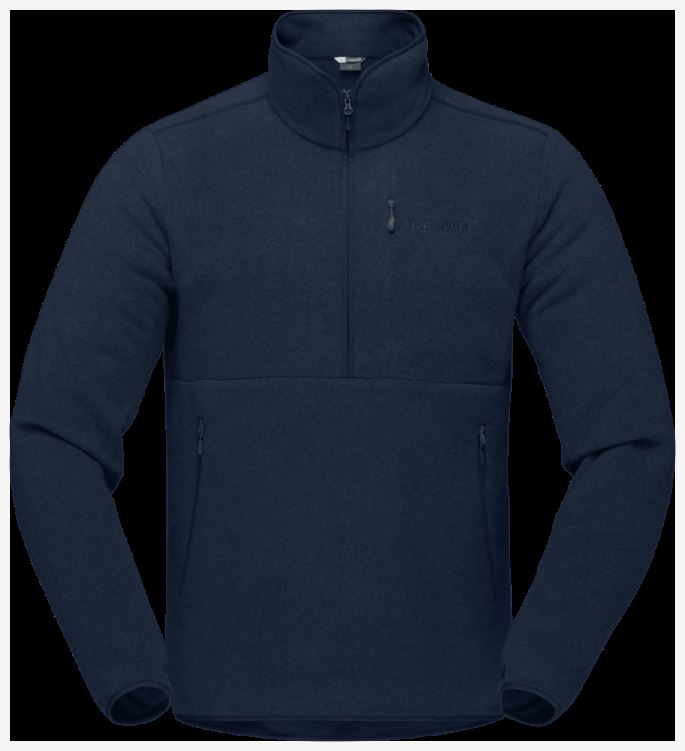Norrona Unisex Warm2 Halve Rits Indigo Nachtblauw