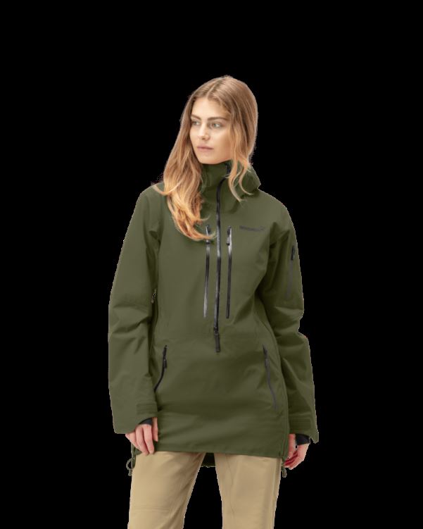 Norrona Dames Lofoten Gore-tex Pro Anorak Olijf Nacht