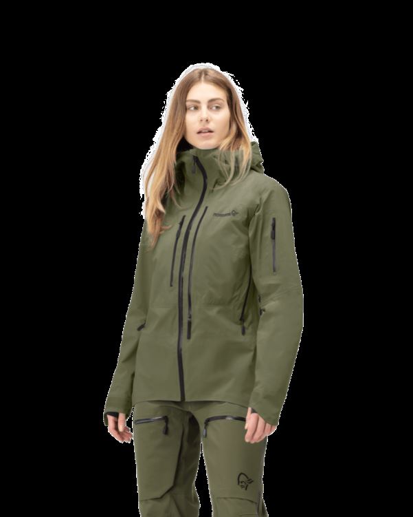 Norrona Lofoten Gore-tex Pro Damesjack Olijf Nacht