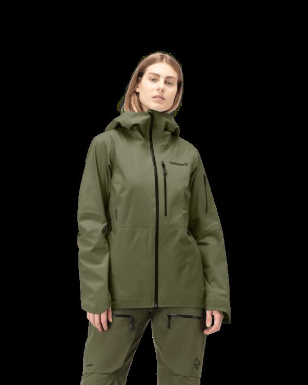 Norrona Lofoten Gore-tex Damesjack Olijfgroen Nacht