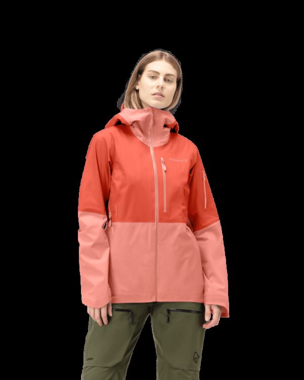Norrona Dames Lofoten Gore-tex Jas Oranje Alert/perzik Amber