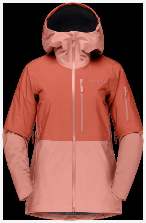 Norrona Dames Lofoten Gore-tex Jas Oranje Alert/perzik Amber
