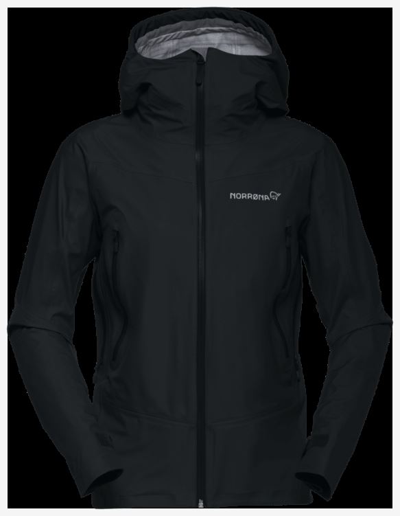 Norrona Falketind Gore-tex Damesjack Caviar Zwart