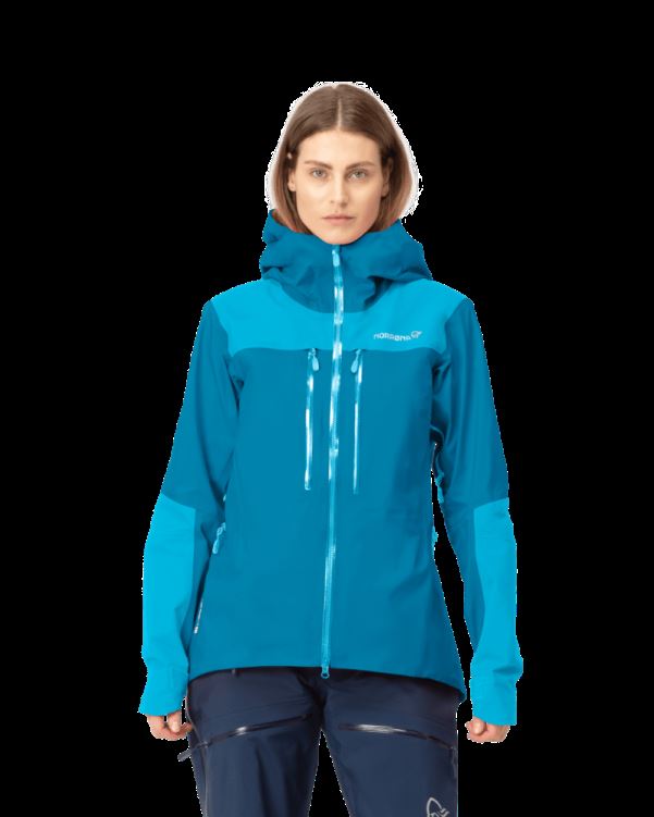 Norrona Trollveggen Gore-tex Pro Light Jack Hawaiian Surf/aquarius Voor Dames