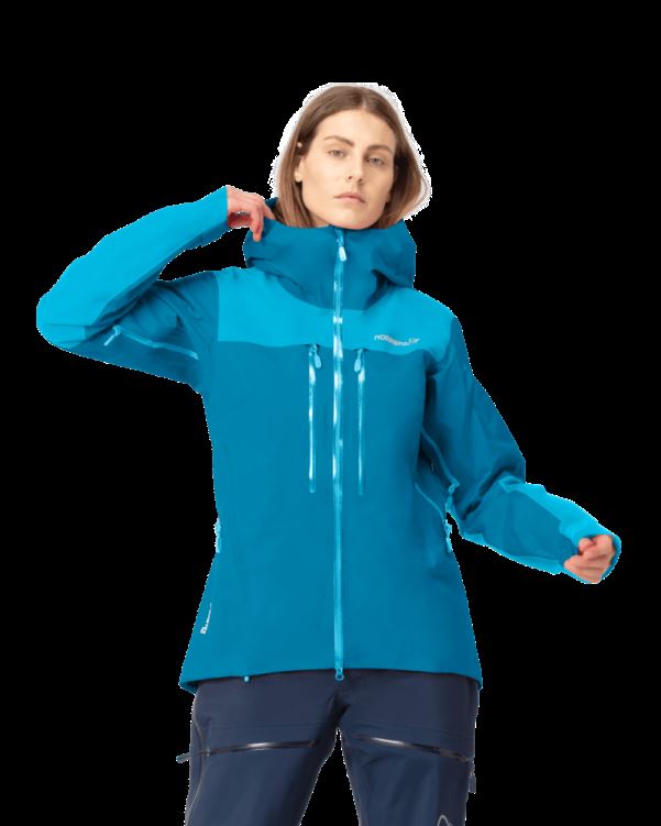Norrona Trollveggen Gore-tex Pro Light Jack Hawaiian Surf/aquarius Voor Dames