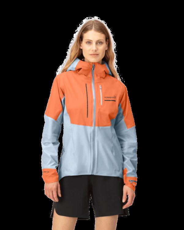 Norrona Senja Gore-tex Active Damesjack Flamingo/blue Fog
