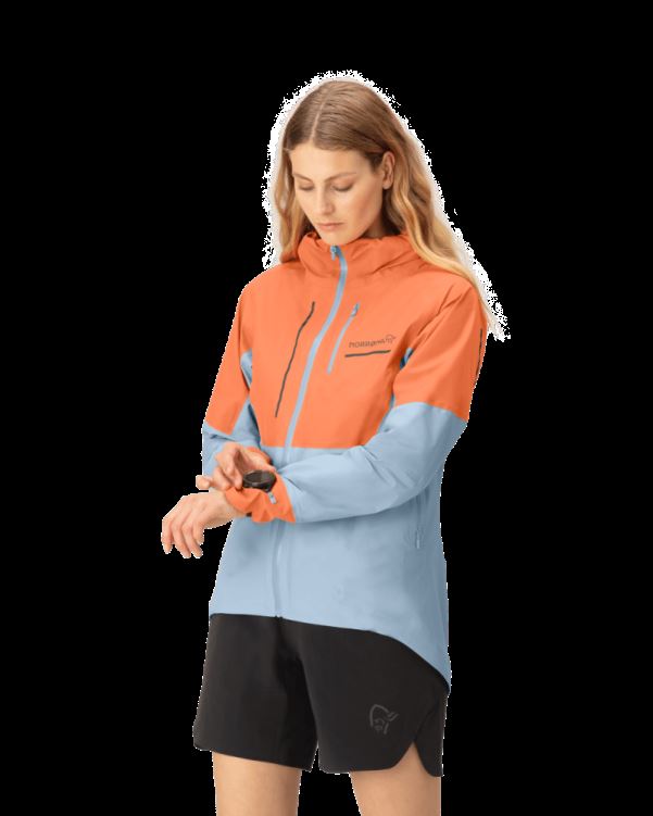 Norrona Senja Gore-tex Active Damesjack Flamingo/blue Fog