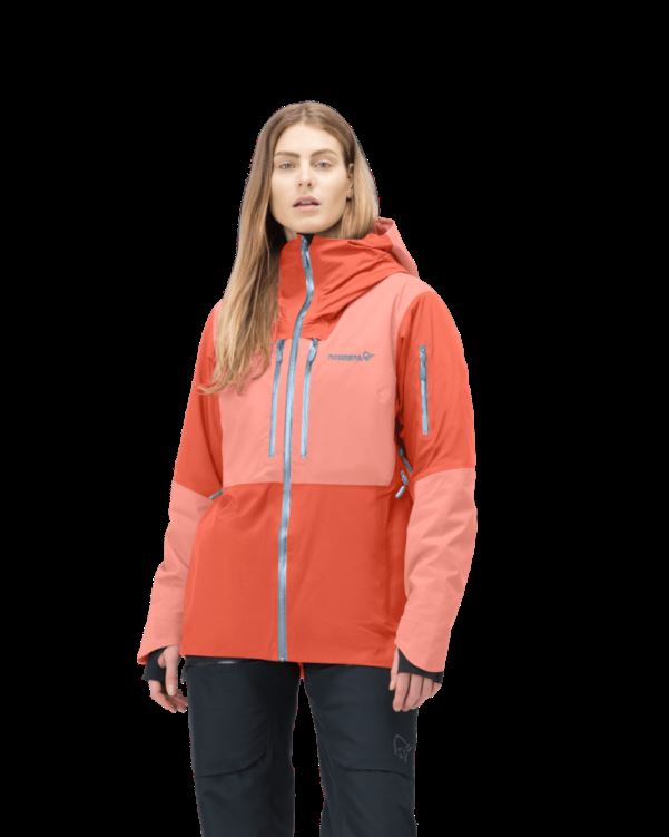 Norrona Lofoten Gore-tex Thermo100 Damesjas Oranje Alert/perzik Amber