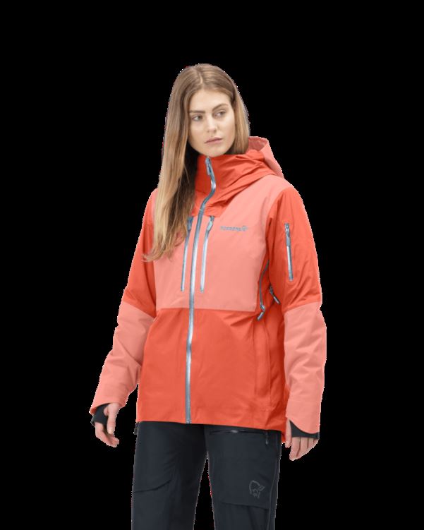 Norrona Lofoten Gore-tex Thermo100 Damesjas Oranje Alert/perzik Amber