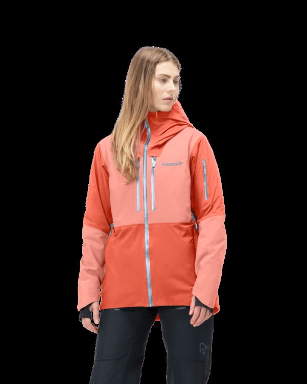 Norrona Lofoten Gore-tex Thermo100 Damesjas Oranje Alert/perzik Amber