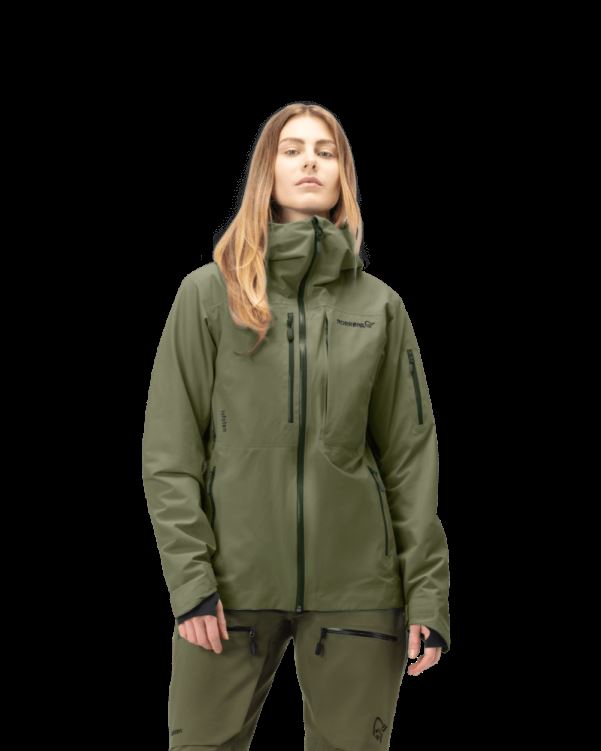 Norrona Lofoten Gore-tex Isolerende Damesjas Olijf Nacht
