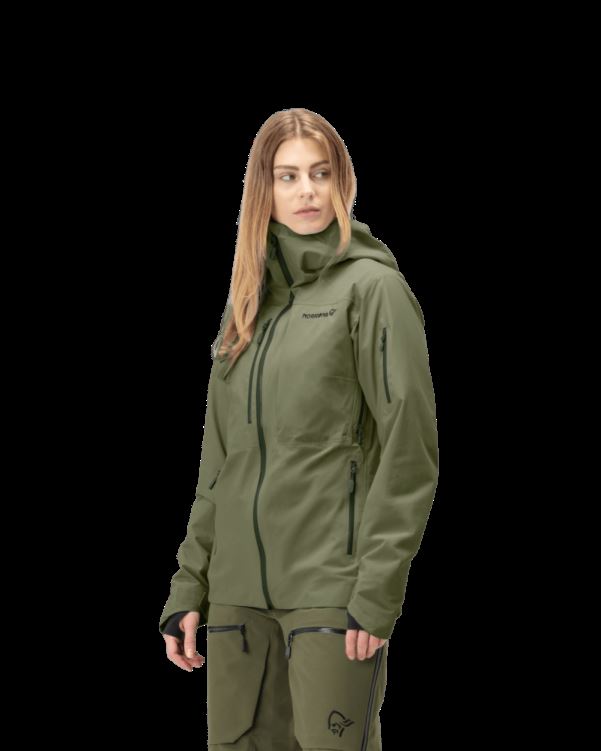 Norrona Lofoten Gore-tex Isolerende Damesjas Olijf Nacht