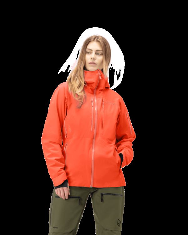 Norrona Lofoten Gore-tex Geïsoleerde Damesjas Oranje Alert