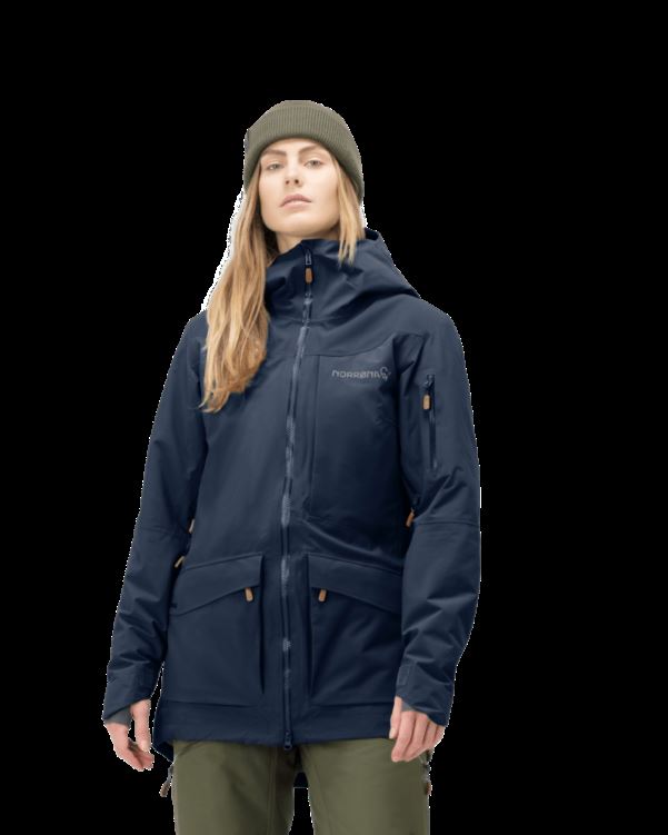 Norrona Dames Tamok Gore-tex Thermo80 Jas Indigo Nachtblauw