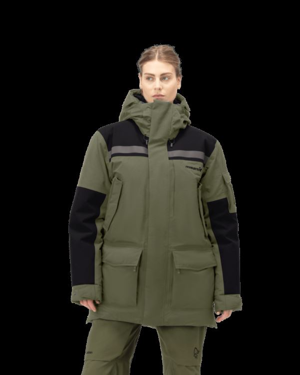 Norrona Unisex Gore-tex Dons750 Parka Olijf Nacht