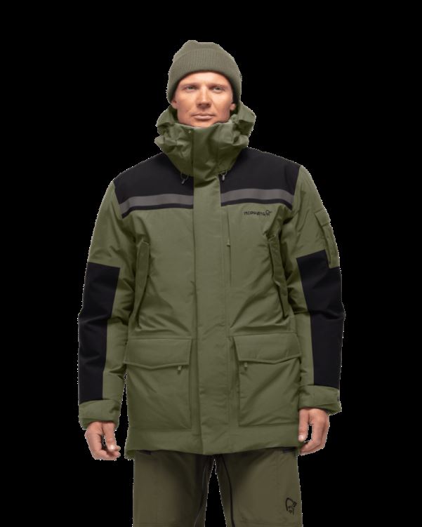 Norrona Unisex Gore-tex Dons750 Parka Olijf Nacht