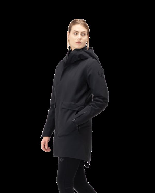 Norrona Oslo Gore-tex Down850 Dames Parka Kaviaar Zwart