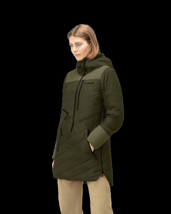 Norrona Dames Lofoten Primaloft80 Anorak Olijf Nacht