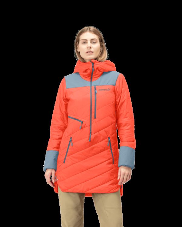 Norrona Lofoten Primaloft80 Dames Anorak Oranje Alert/blue Fog