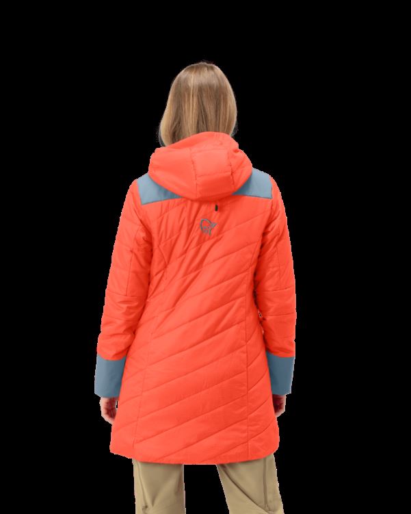 Norrona Lofoten Primaloft80 Dames Anorak Oranje Alert/blue Fog