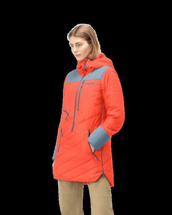 Norrona Lofoten Primaloft80 Dames Anorak Oranje Alert/blue Fog