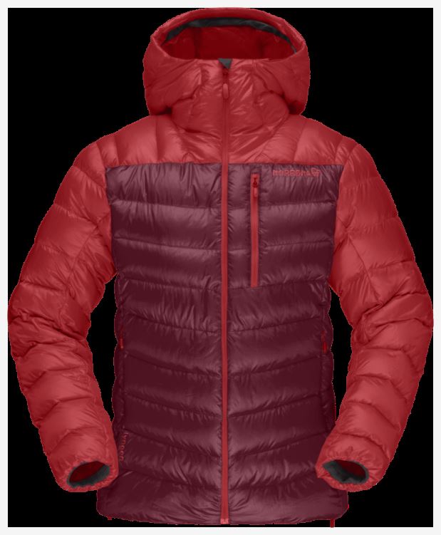 Norrona Lyngen Down850 Damescapuchon True Red/rabarber