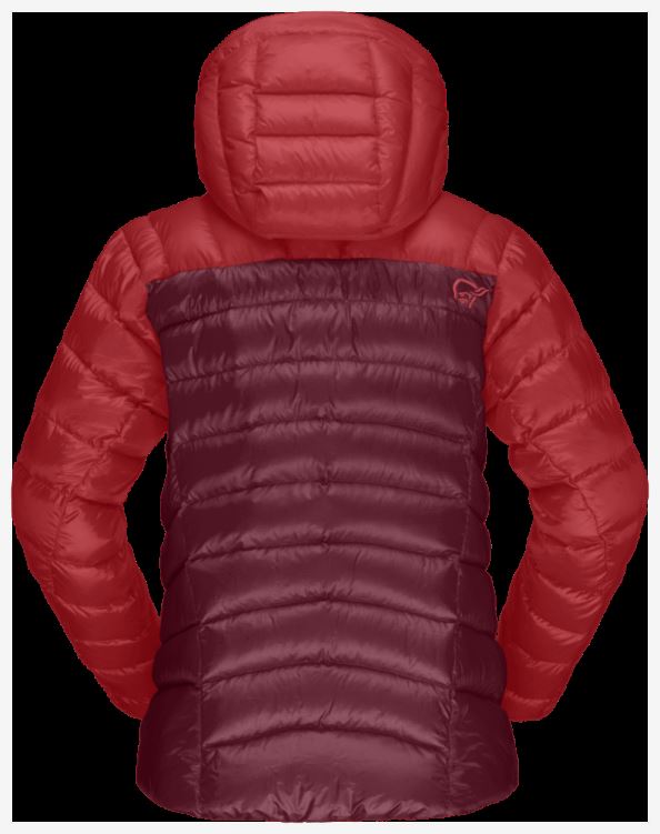 Norrona Lyngen Down850 Damescapuchon True Red/rabarber