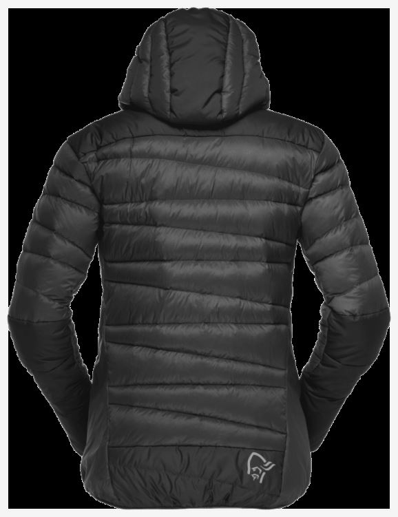 Norrona Falketind Down750 Damescapuchon Caviar Zwart