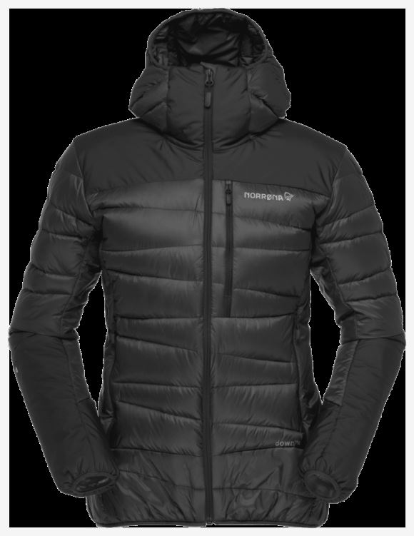 Norrona Falketind Down750 Damescapuchon Caviar Zwart