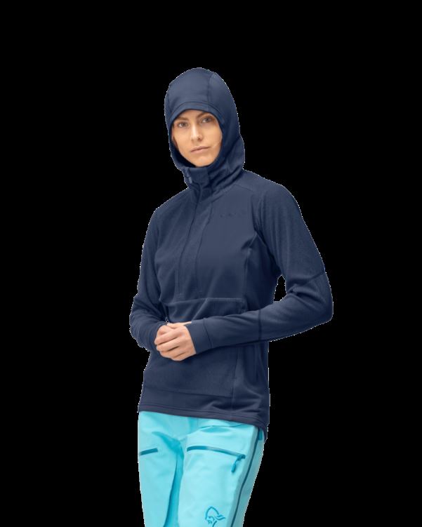 Norrona Dames Lofoten Thermal Pro Capuchon Indigo Nachtblauw