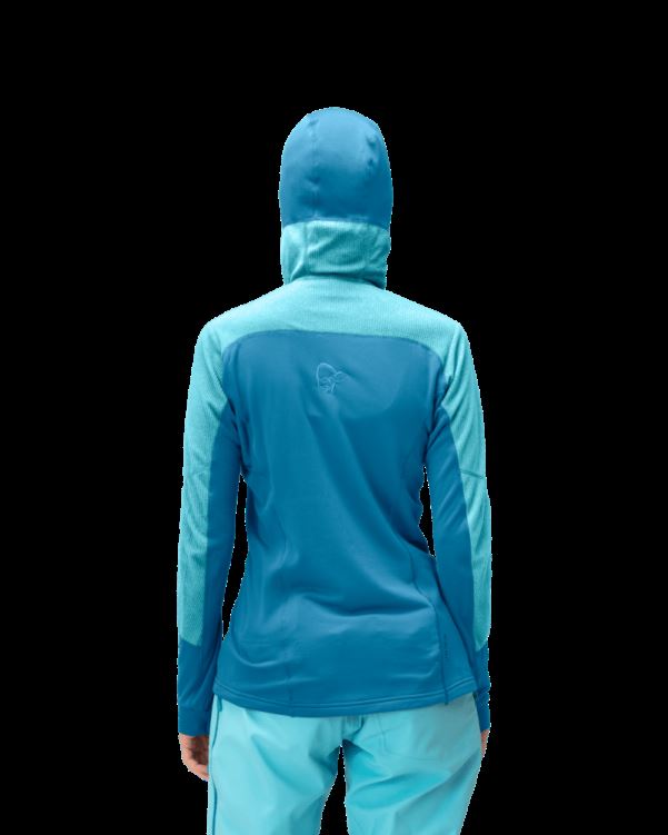 Norrona Lofoten Thermal Pro Hood Aquarius/hawaiian Surf Voor Dames