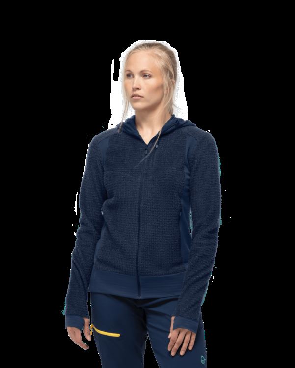 Norrona Lofoten Thermal Pro Hood Aquarius/hawaiian Surf Voor Dames