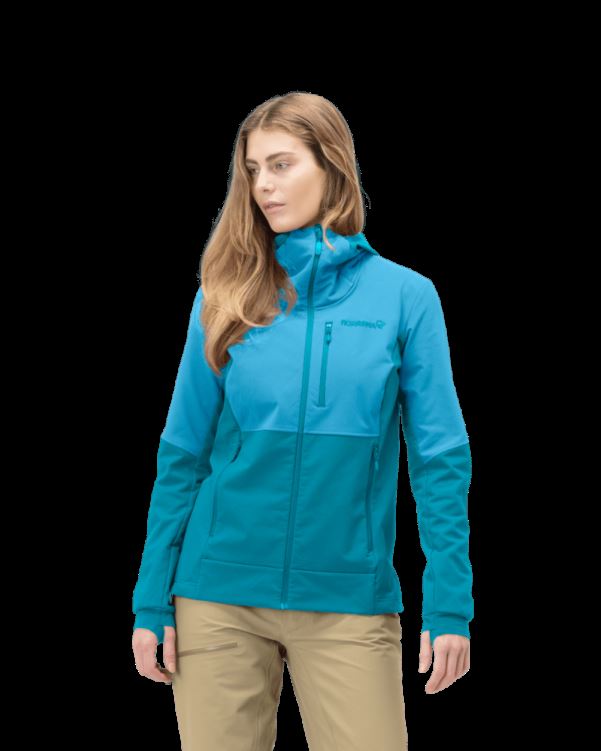 Norrona Dames Lofoten Hiloflex200 Hood Aquarius/hawaiian Surf