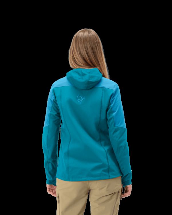 Norrona Dames Lofoten Hiloflex200 Hood Aquarius/hawaiian Surf