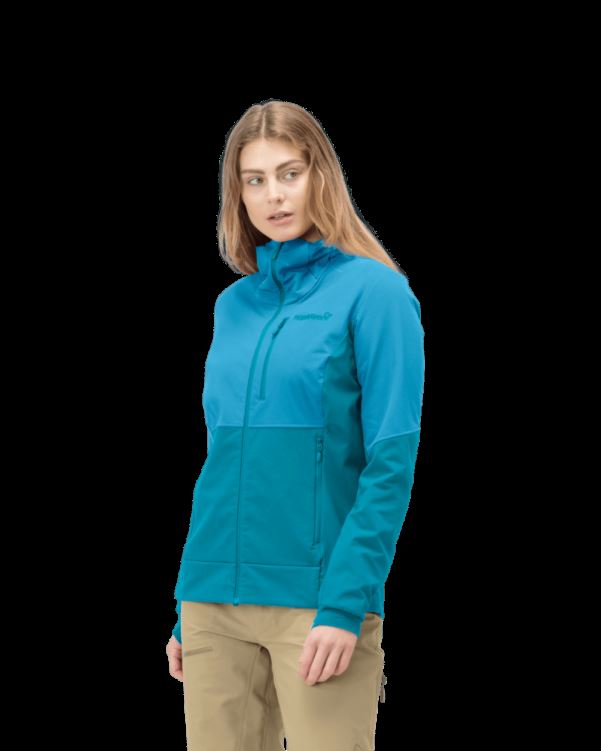 Norrona Dames Lofoten Hiloflex200 Hood Aquarius/hawaiian Surf