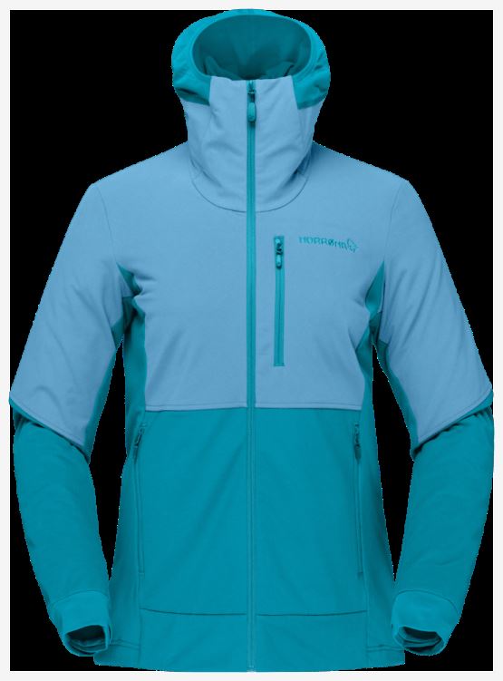 Norrona Dames Lofoten Hiloflex200 Hood Aquarius/hawaiian Surf
