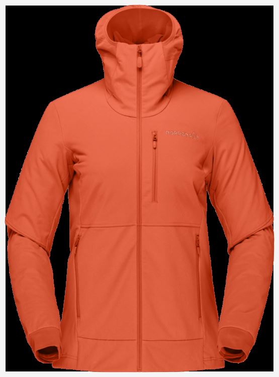Norrona Dames Lofoten Hiloflex200 Capuchon Oranje Alert