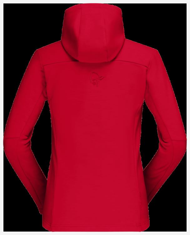 Norrona Dames Falketind Warmwool2 Stretch Capuchon Met Rits Jester Rood