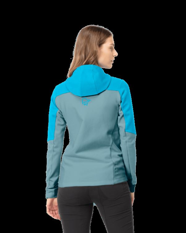 Norrona Dames Falketind Warmwool2 Stretch Capuchon Met Rits Aquarius/toermalijn